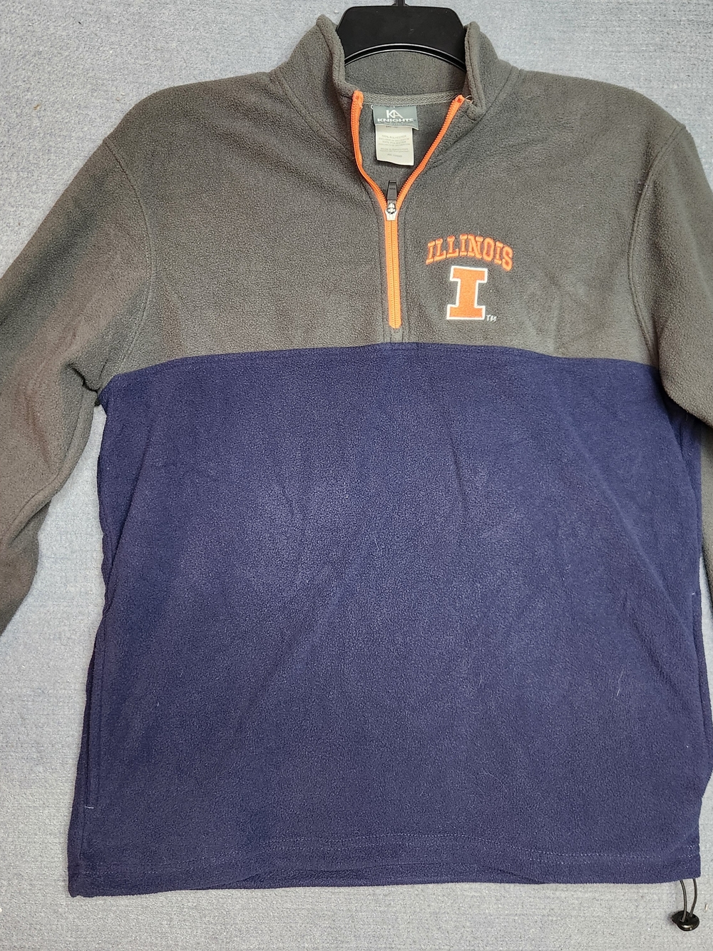 Illinois Men’s Two-Tone Fleece Quarter-Zip Sweater - Gray & Navy #410